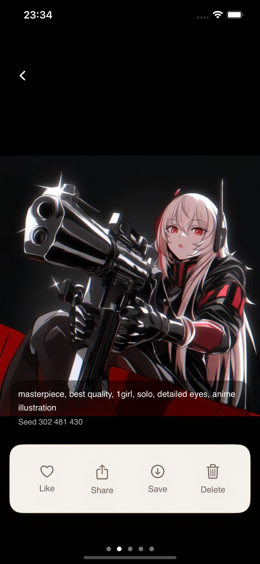 AnimeGen Save & share screen